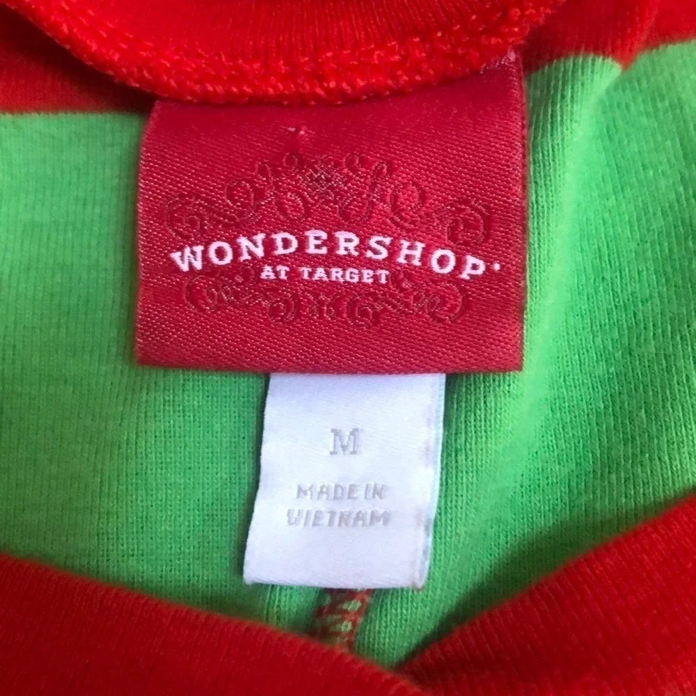 Wonder Shop @ Target Red Green & White Striped Christmas Holiday Elf Jumpsuit Md - Picture 10 of 10